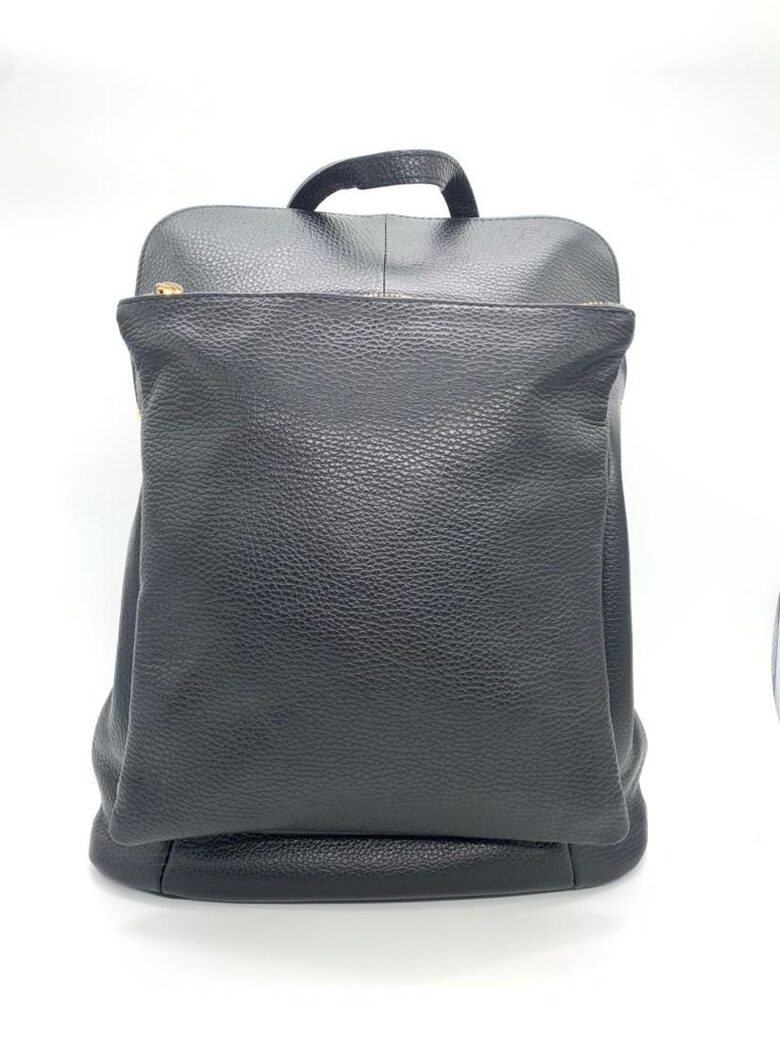 Ādas mugursoma, Melnā krāsā, ražots Itālijā